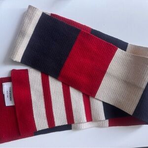Thom Browne Red and Navy Striped Scarf
